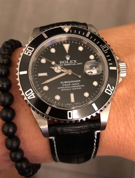 rolex submariner black leather|rolex submariner value chart.